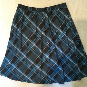 Laura Scott - Blue Plaid Skirt - Large - NEW